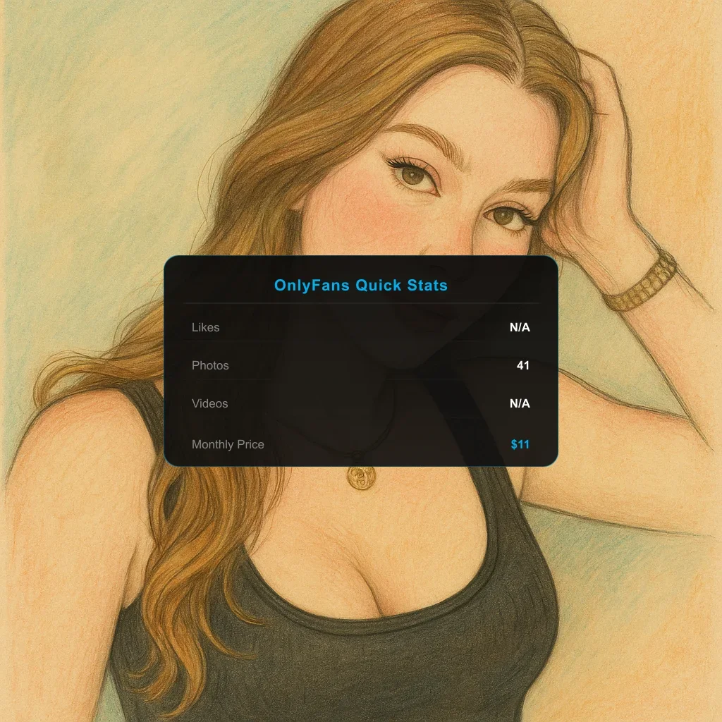 Sondra Blust Portrait illustration + OnlyFans Quick Stats overlay
