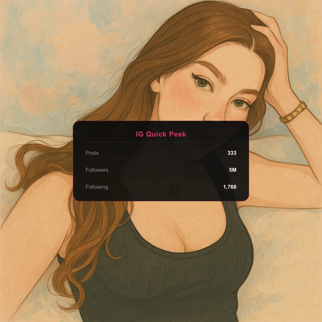 Sondra Blust Portrait illustration + Instagram Quick Stats overlay